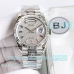 AAA Swiss Replica Rolex Day-Date 36 BJ 2836 watch Full Iced Dial with Baguette
